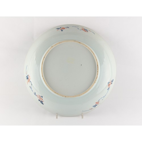 78 - Property of a lady - a large 18th century Chinese imari shallow dish, 13.6ins. (34.5cms.) diameter.