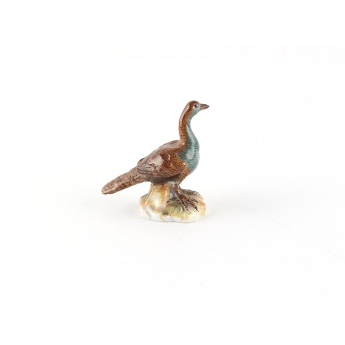 241 - Property of a lady - a Meissen miniature model of a ptarmigan, 1.95ins. (4.9cms.) high; together wit... 