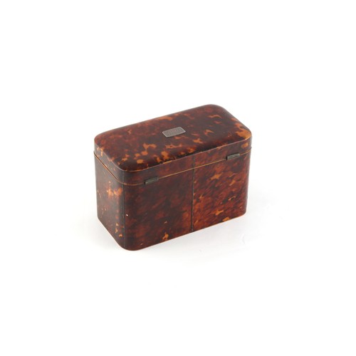 161 - Property of a deceased estate - a 19th century tortoiseshell tea caddy, with interior lids, 6.9ins. ... 