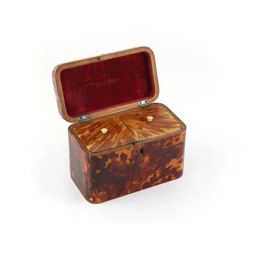 161 - Property of a deceased estate - a 19th century tortoiseshell tea caddy, with interior lids, 6.9ins. ... 