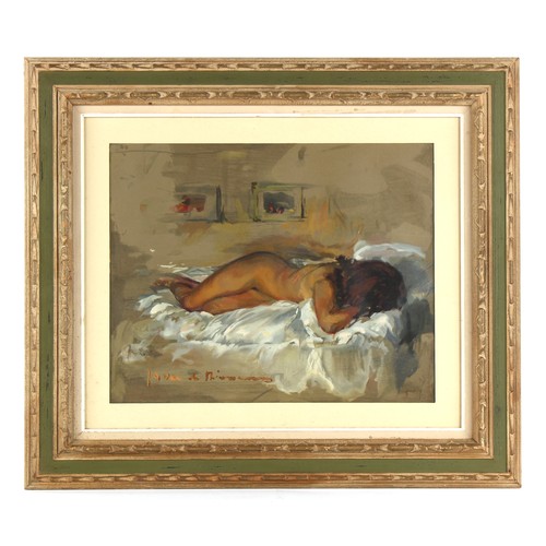 124 - Property of a lady - Jacques Favre de Thierrens (1895-1973) - RECLINING FEMALE NUDE - oil, 14.55 by ... 