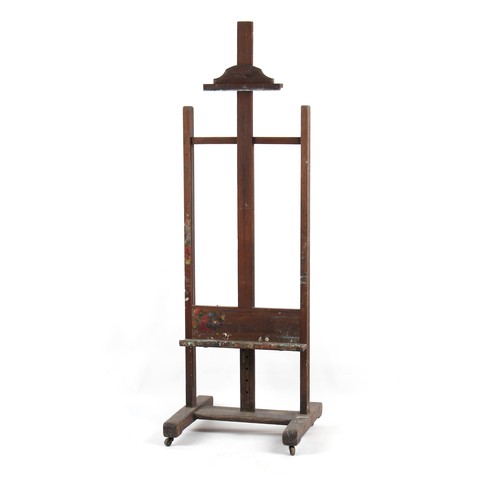 210 - Property of a gentleman - a late 19th / early 20th century artist's adjustable studio easel, on wood... 