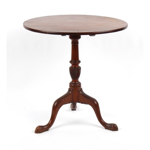 214 - Property of a deceased estate - a George III mahogany circular tilt-top table with turned column & w... 