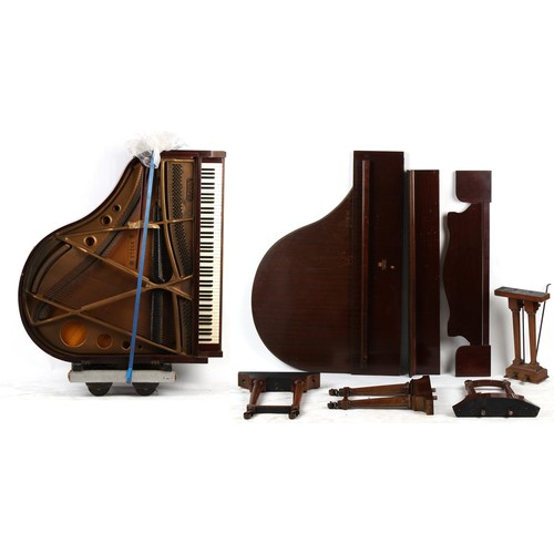 205 - Property of a deceased estate - an early 20th century Steck mahogany cased over strung baby grand pi... 