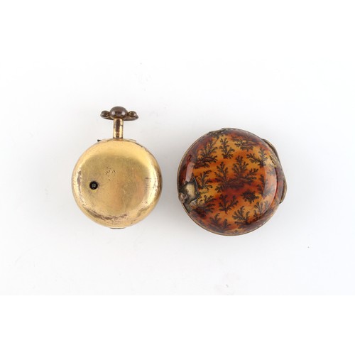 8 - The Henry & Tricia Byrom Collection - a George III gilt & tortoiseshell pair cased pocket watch, the... 