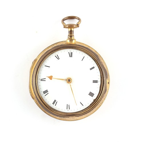 13 - The Henry & Tricia Byrom Collection - a George III gilt pair cased pocket watch, circa 1790, the fus... 