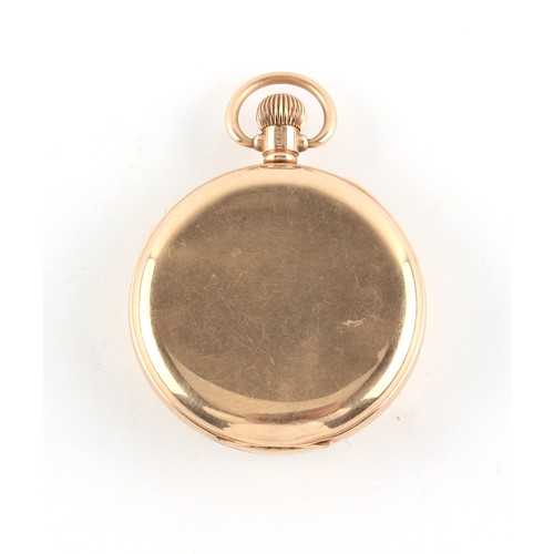 15 - Property of a lady - an early 20th century 9ct gold open faced pocket watch, with keyless wind Pilot... 