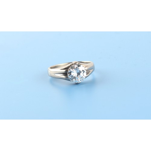 165 - Property of a gentleman - a gentleman's 18ct white gold diamond single stone ring, the round brillia... 