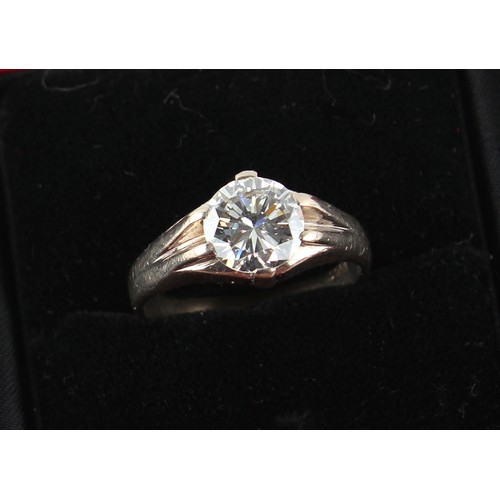 165 - Property of a gentleman - a gentleman's 18ct white gold diamond single stone ring, the round brillia... 