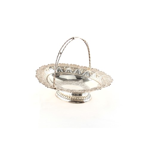 200 - Property of a lady - a late Victorian silver oval basket with swing handle, Cooper Bros. & Sons, She... 