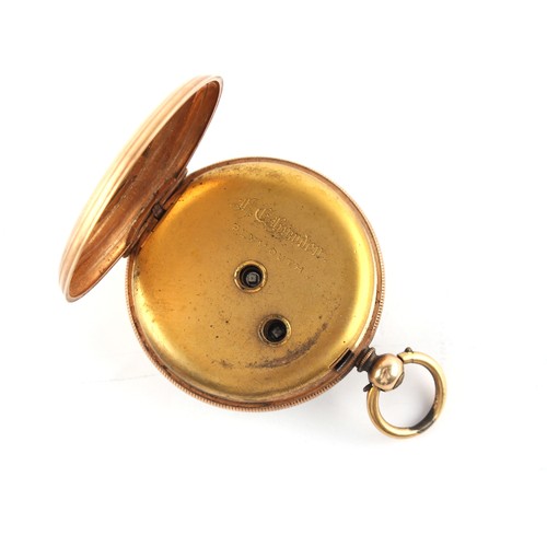 21 - Property of a deceased estate - a Victorian 14ct gold cased open faced pocket watch, the enamel dial... 