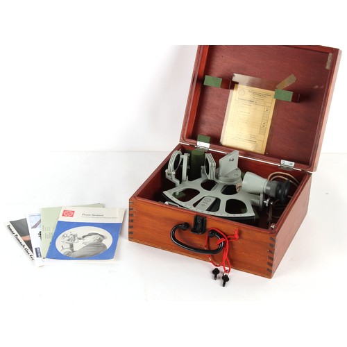 235 - Property of a lady - a VEB Freiberger drum sextant, in fitted case, with paperwork dated 1985.