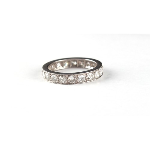 126 - A white gold diamond eternity ring, the estimated total diamond weight 1.80 carats, size M.