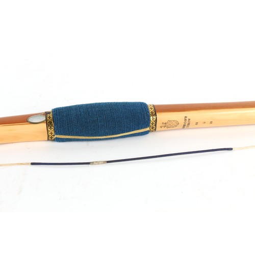 221 - Property of a gentleman - a traditional one piece solid yew wood sporting longbow by John Cave, Ludl... 