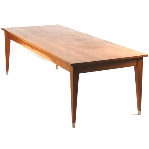 274 - Property of a lady - a modern oak dining table, circa 1999, with square tapering legs terminating in... 