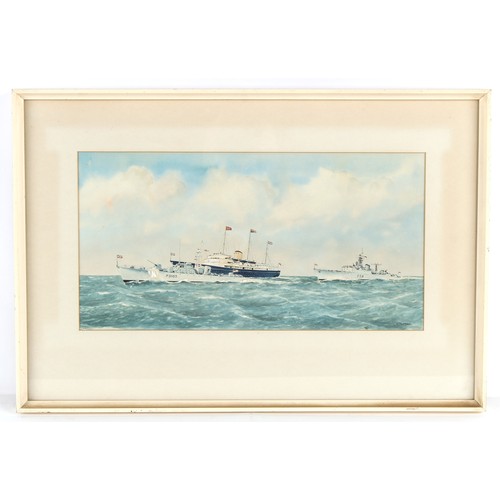 118 - Property of a deceased estate - Eric Tufnell (1888-1978) - HM ROYAL YACHT BRITANNIA WITH HMS URANIA ... 