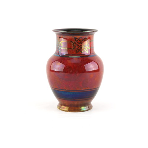 38 - Property of a deceased estate - Pilkington's Royal Lancastrian - a red lustre vase, decorated with a... 