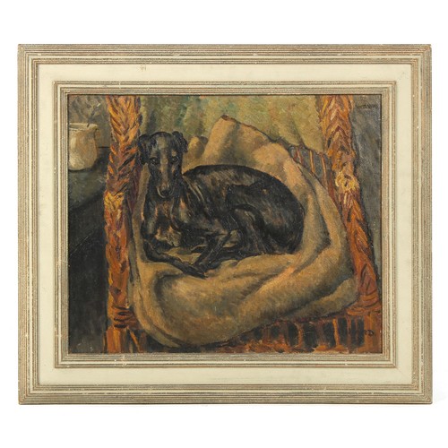 143 - ARR - Property of a deceased estate - Patrick Ferguson Millard (1902-1977) - RECUMBENT WHIPPET ON A ... 