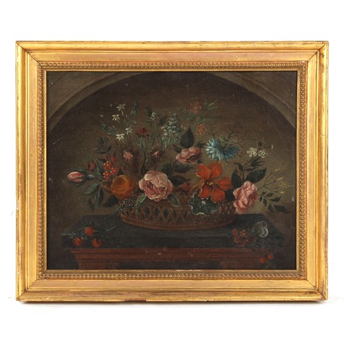 169 - Property of a deceased estate - Dutch school, 17th / 18th century - STILL LIFE OF FLOWERS IN A BASKE... 