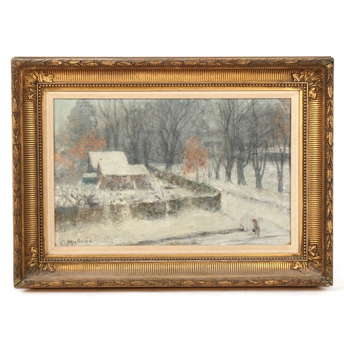 146 - Property of a deceased estate - Joseph Albert Mullard (1868-1962) - 'SNOWSTORM' - oil on board, 13.4... 