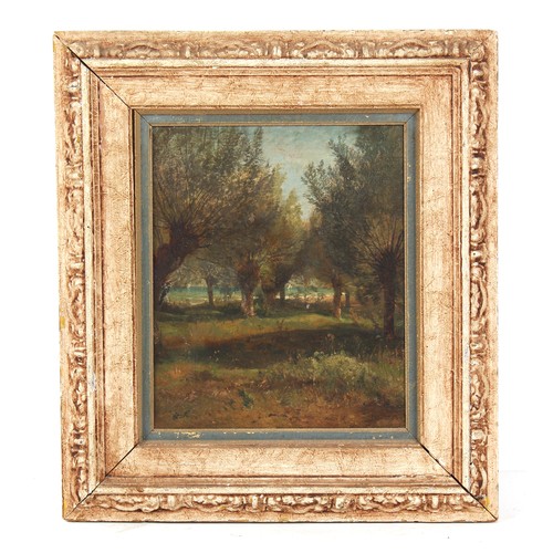 150 - Property of a deceased estate - French school, late 19th century - ORCHARD LOOKING DOWN TO THE SEA -... 