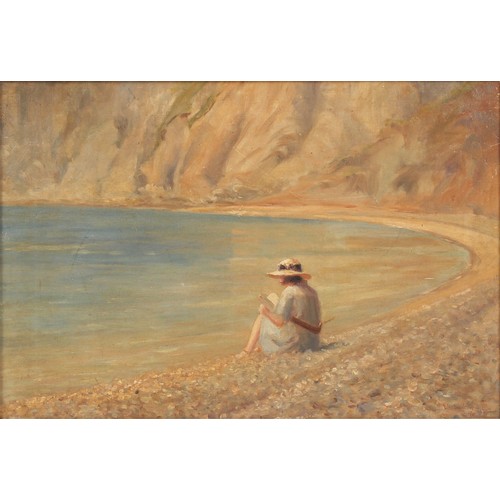 155 - Property of a deceased estate - C McFall (?) (early 20th century British) - FIGURE ON BEACH AT WORBA... 