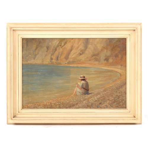 155 - Property of a deceased estate - C McFall (?) (early 20th century British) - FIGURE ON BEACH AT WORBA... 