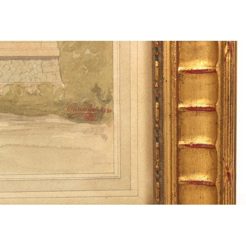 122 - Property of a deceased estate - late 19th century - PALLADIAN BUILDING - watercolour with painted bo... 