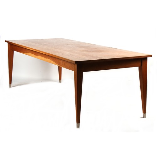 233 - Property of a lady - a modern oak dining table, circa 1999, with square tapering legs terminating in... 