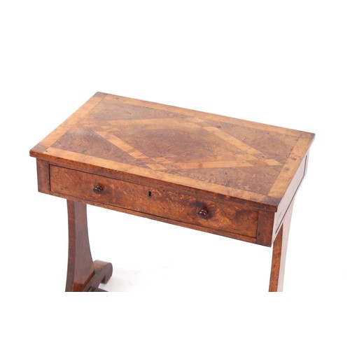 240 - Property of a deceased estate - an early 19th century burr yew wood & bird's eye maple side table, w... 