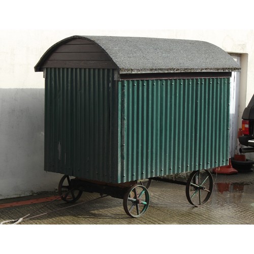 300 - Property of a lady - a half size or child's shepherds hut, 83ins. (210cms.) long excluding towing ba... 