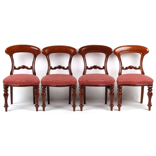 249 - Property of a deceased estate - a set of eight Victorian mahogany dining chairs, with octagonal balu... 