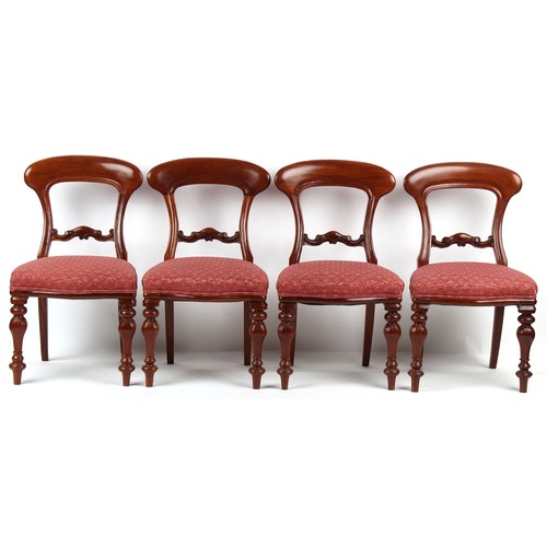 249 - Property of a deceased estate - a set of eight Victorian mahogany dining chairs, with octagonal balu... 