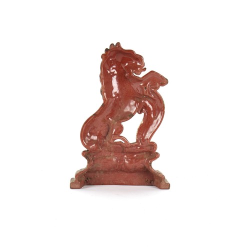 289 - Property of a deceased estate - a cast iron & stove enamelled lion door stop, 14.75ins. (37.5cms.) h... 