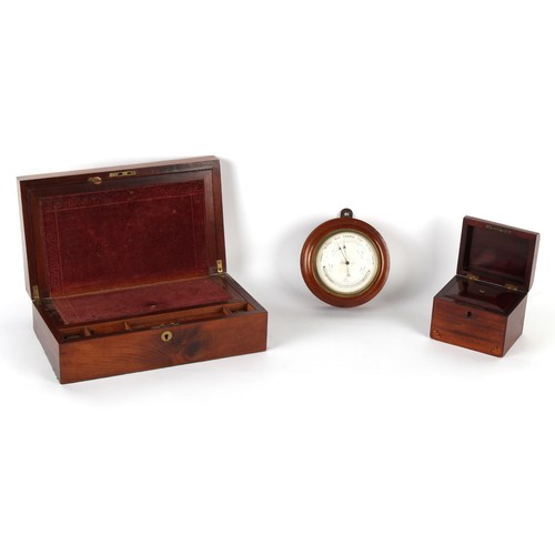 222 - Property of a deceased estate - a 19th century mahogany & rosewood banded writing box, 16ins. (40.5c... 