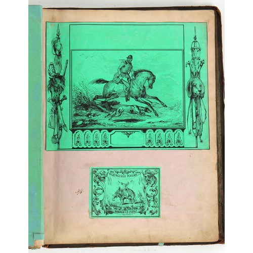 112 - Property of a deceased estate - a 19th century scrap book, containing twenty 18th century full page ... 