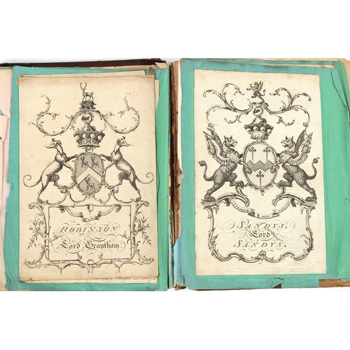 112 - Property of a deceased estate - a 19th century scrap book, containing twenty 18th century full page ... 