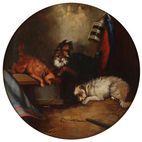 159 - Property of a gentleman - follower of George Armfield (1808-1893) - TERRIERS RATTING - a pair, round... 