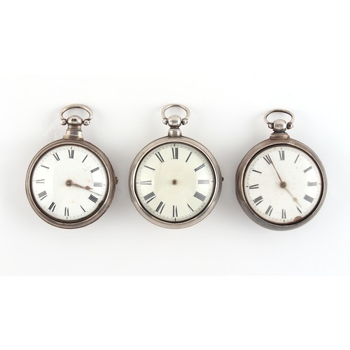 2 - The Henry & Tricia Byrom Collection - three 19th century silver pair cased pocket watches, for resto... 