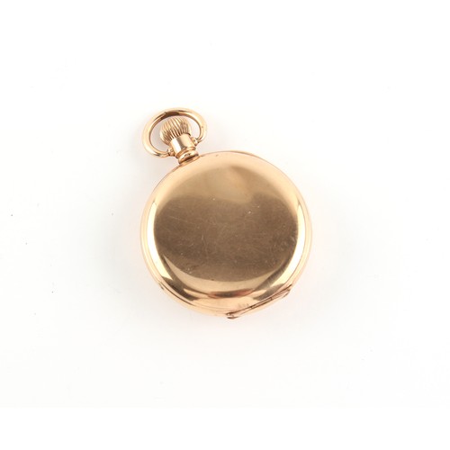 5 - Property of a lady - an early 20th century gold plated half hunter pocket watch, keyless wind, 51mm ... 