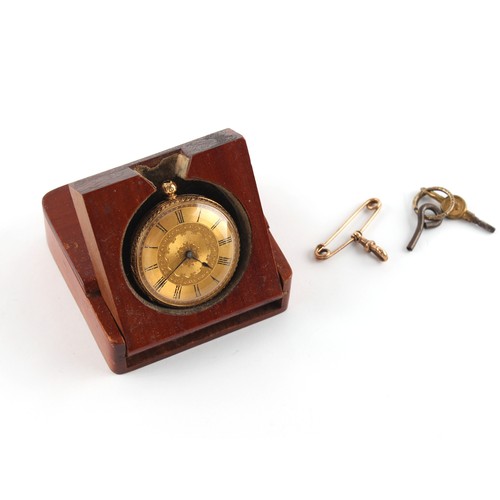 31 - Property of a lady - a Victorian 18ct gold cased open faced mid size pocket watch, the inner case an... 