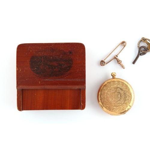 31 - Property of a lady - a Victorian 18ct gold cased open faced mid size pocket watch, the inner case an... 