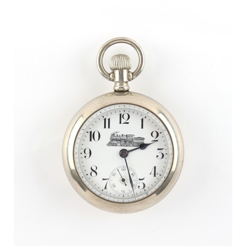 7 - Property of a deceased estate - railway interest - an American New Era keyless wind pocket watch, wi... 