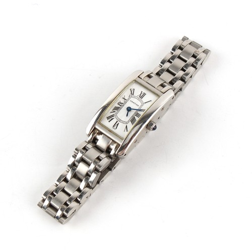 15 - Property of a gentleman - a lady's Cartier Tank Francaise stainless steel cased wristwatch, 20mm wid... 