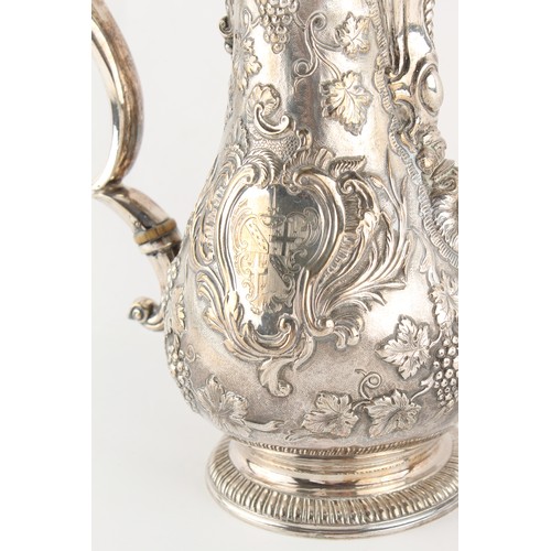 210 - Property of a gentleman - a good quality George III silver baluster hot water or wine jug, unidentif... 