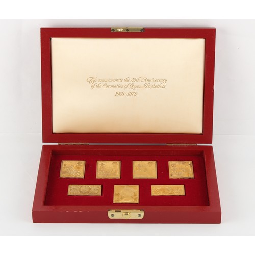 163 - Property of a lady - silver gilt commemorative ingots - 'To commemorate the 25th Anniversary of the ... 