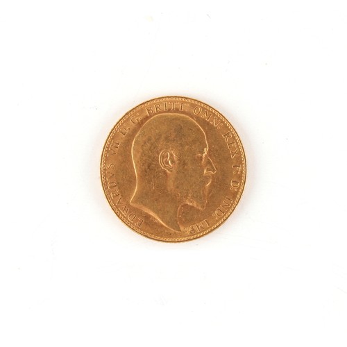 170 - Property of a gentleman - gold coin - a 1909 Edward VII gold full sovereign, London mint.