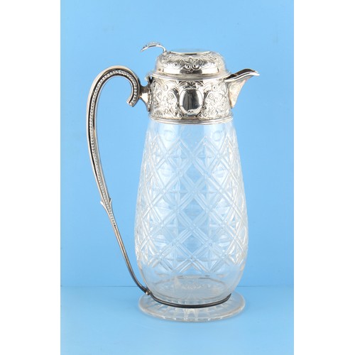 233 - Property of a lady - a Victorian silver mounted cut glass claret jug, Walter & George Sissons, Sheff... 