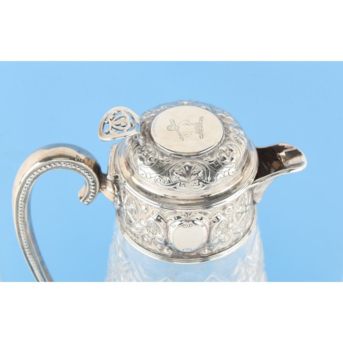 233 - Property of a lady - a Victorian silver mounted cut glass claret jug, Walter & George Sissons, Sheff... 