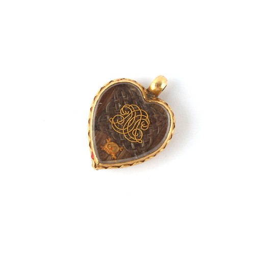 144 - Property of a deceased estate - a late 17th century Stuart crystal heart shaped pendant, the edge wi... 